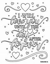 Coloring Pages Adult Printable Adults Valentine Forever Word Print Happy Book Valentines Quote Books Words Fun Pdf Cute Swear Child sketch template
