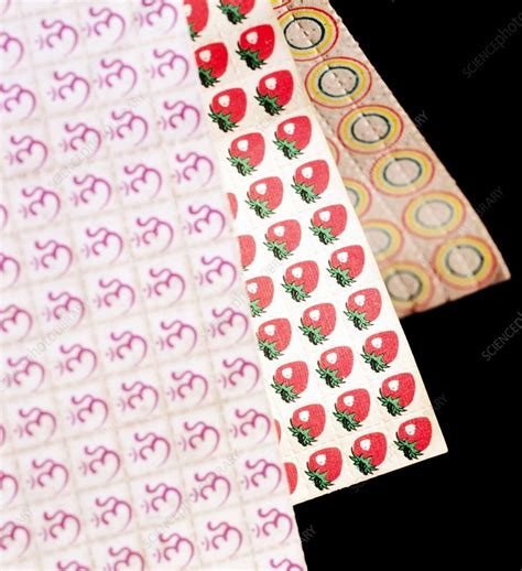 Sheets Of Lsd Acid Tabs Stock Image M3720181 Science Photo Library