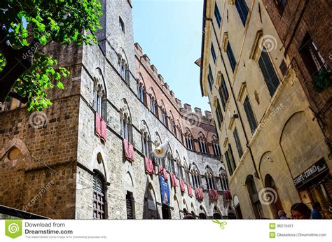 Flags Of The Siena Contrade Districts For The Palio Festival Editorial