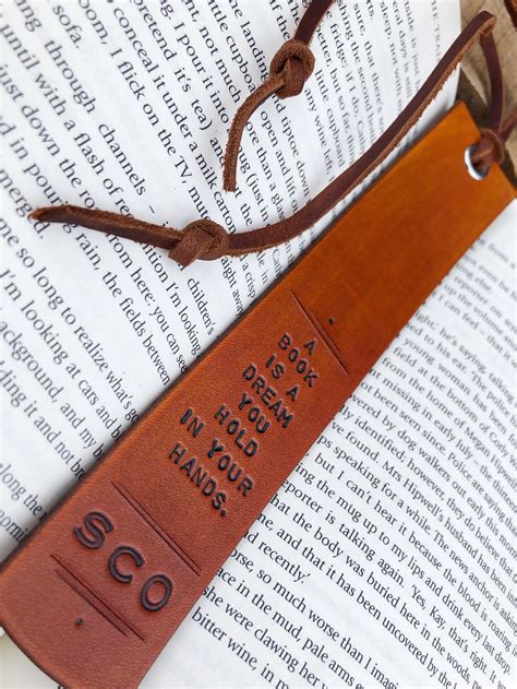 personalized custom leather bookmark handtooled leather etsy