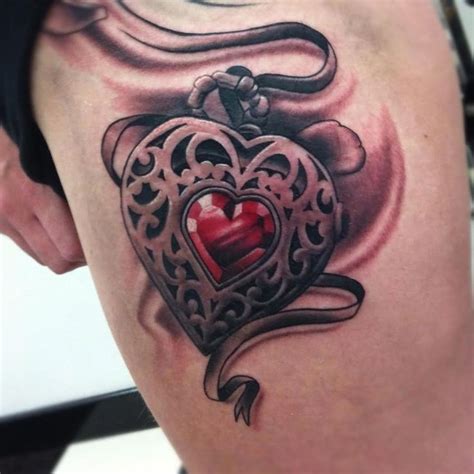 13 Awesome Gothic Heart Tattoos Gem Tattoo Locket Tattoos Heart Tattoo