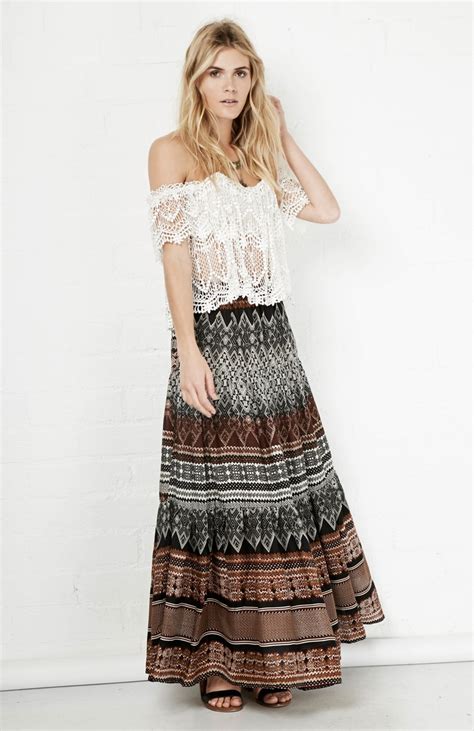 Glamorous Tribal Print Maxi Skirt In Floral Multi Dailylook