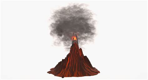 Some are named for particular volcanoes where the type of eruption is common; volcano active 3d model