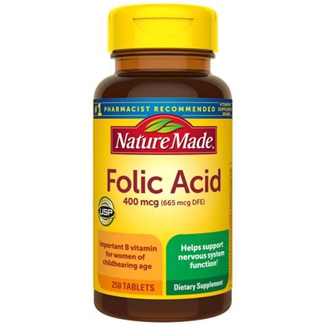 Nature Made Folic Acid 400 Mcg Tablets 250 Ct The Online Drugstore