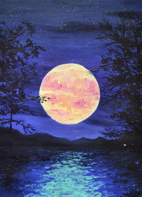 Full Moon Moon Painting Moon Art Art Inspiration