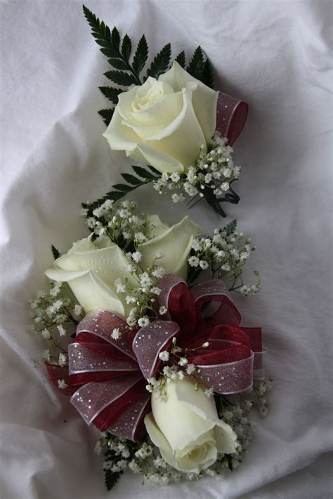 30 best floral wedding altars & arches decorating ideas. burgundy corsage and boutonniere | Prom flowers corsage ...