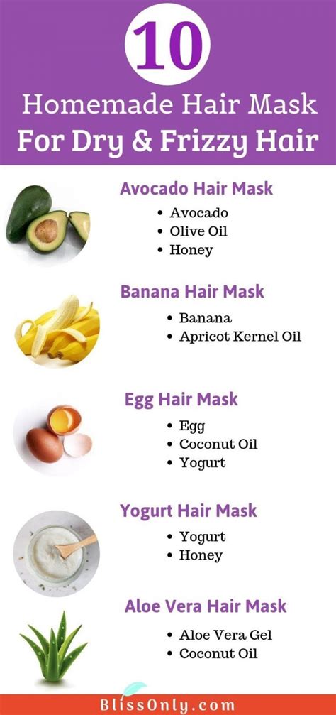 10 Homemade Hair Mask For Frizzy Hair Blissonly Homemade Hair