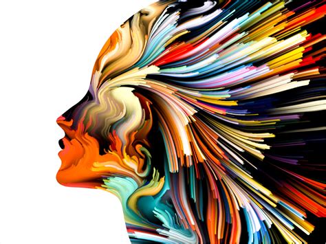 Women Profile White Background Abstract Artwork
