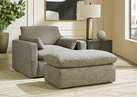 Ashley Dramatic Contemporary Oversized Chair And Ottoman Godby Home