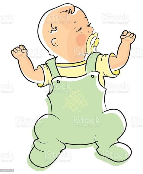 Happy Baby Boy Vector Illustration Isolated On White Background Stock