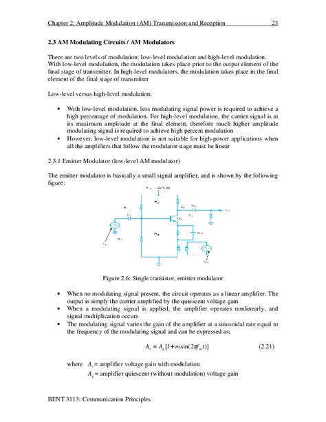 Pdf Chapter 2 Amplitude Modulation Am Transmission And Reception