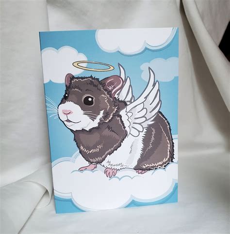 Angel Hamster Greeting Card Etsy