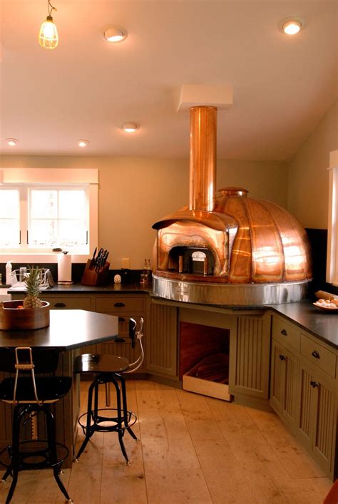 Indoor Wood Fired Oven Le Panyol Copper Top Made By Maine Wood