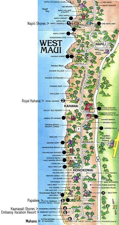Map Of Kaanapali To Napili Trip To Maui Maui Hawaii Vacation Maui