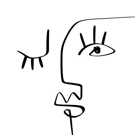 Line Art Face Abstract Face Art Abstract Drawings Line Art Drawings
