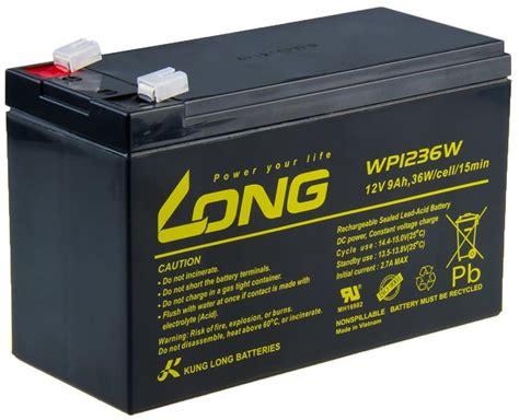 Long 12v 9ah Lead Acid Battery Highrate F2 Wp1236w Discomp