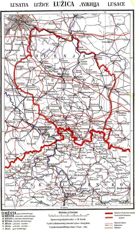 Map Of LusatiaŁužyca From 1945 Reurope