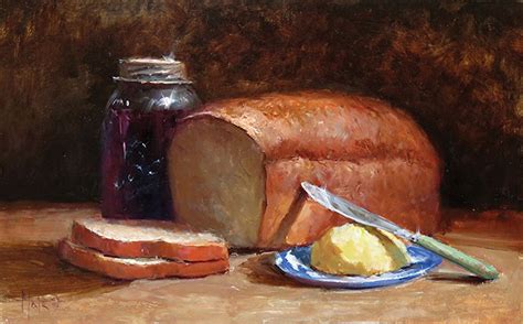 Bread And Butter By Kathy Tate Oil ~ 12 X 18 Food Art Painting Food