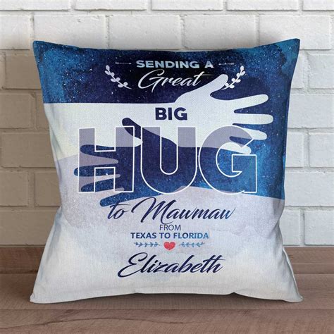 Great Big Hug To Grandma Personalized Throw Pillow Cover 18 X 18