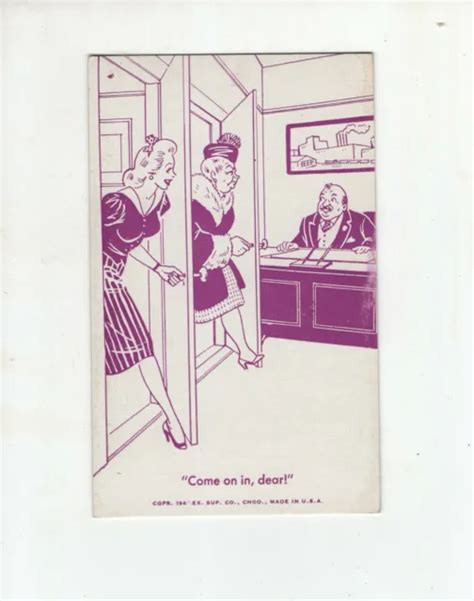 1948 Risque Joke Cartoon Gag T Card Made By Exhibit Supply Co