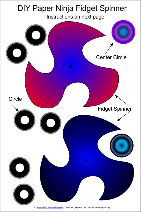 Make A Paper Ninja Fidget Spinner Free Template And Easy To Make