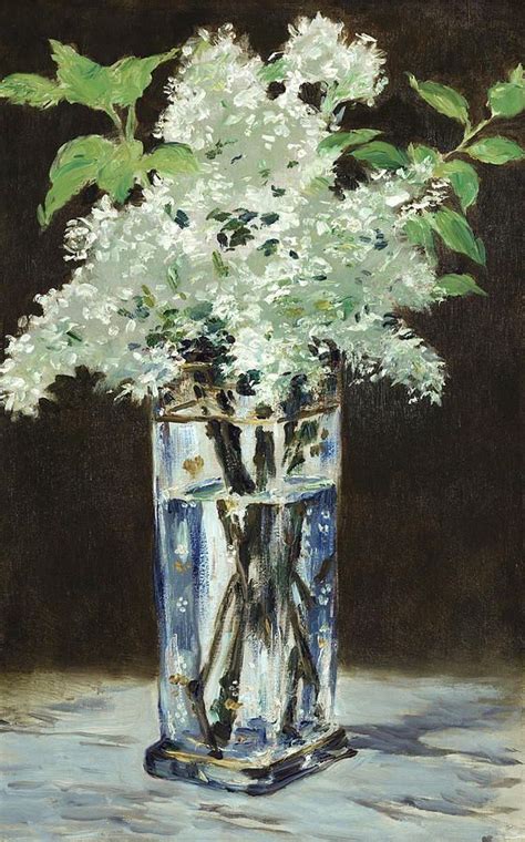 White Lilacs In A Crystal Vase