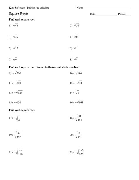 Estimating Square Roots And Irrational Numbers Worksheet Kuta