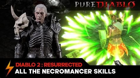 All Diablo 2 Resurrected Necromancer Skills In Action Youtube