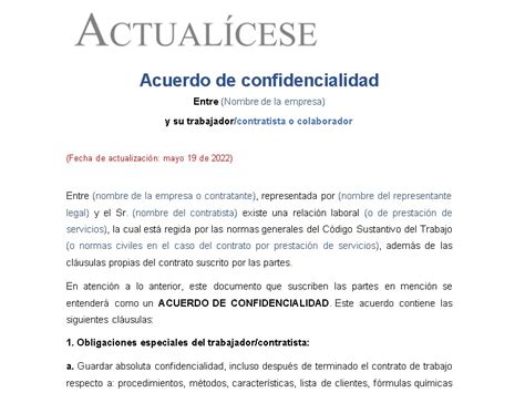 Formato Acta De Confidencialidad Formato Acta De Confidencialidad My