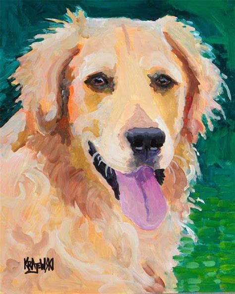 Dog Dad Painting Golden Retriever Watercolor Art Print Of Original
