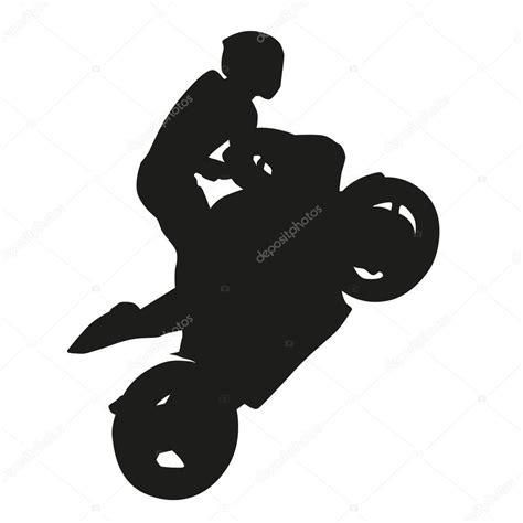 Motorcycle Racing Vector Silhouette Wheelie Premium Vector In Adobe