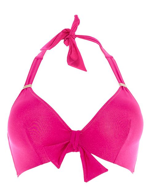 Shimmer Pink Plunge Halter Bikini Top D G Cup Size Hoola Hoola