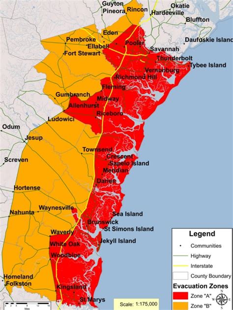 Georgia Evacuation Zones And Routes For Hurricane Matthew