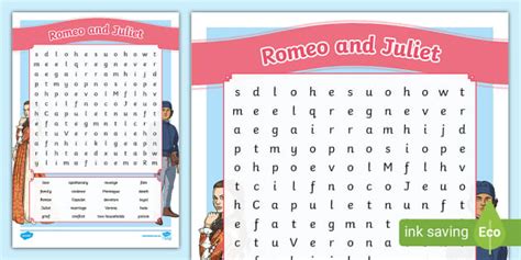 Romeo And Juliet Word Search Primary Resources Twinkl