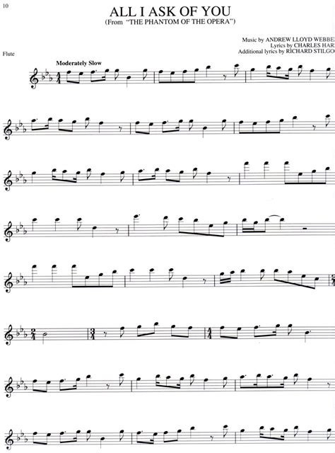 Free Online Flute Sheet Music Phantom Of The Opera