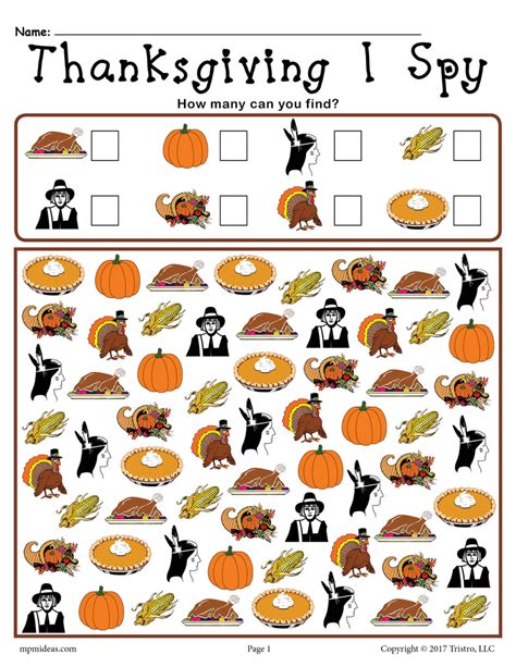 Thanksgiving Worksheet For Kindergarten
