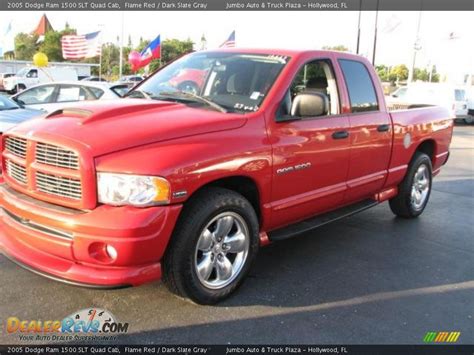 2005 Dodge Ram 1500 Slt Quad Cab Flame Red Dark Slate Gray Photo 6