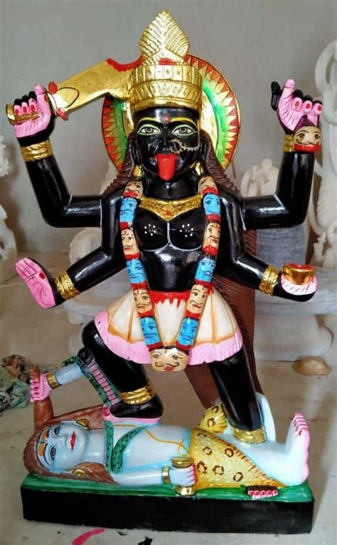 Painted Hindu Black Marble Kali Maa Statue For Worship Size 24 Inch At Rs 18000 In Alwar