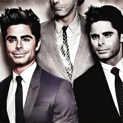 Portrait Of Zac Efron And John Stamos And Rob Lowe As Stable