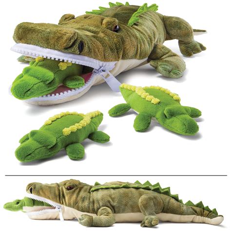 Buy Prextex Stuffed Crocodile Plush With 3 Little Cute Baby Crocodiles