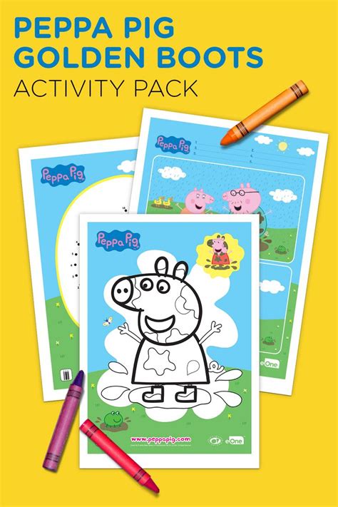 Peppa pig colouring pages printable for children of all ages. Peppa Pig Golden Boots Activity Pack
