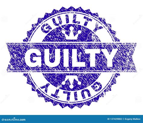 Grunge Textured Guilty Stamp Seal With Ribbon Stock Vector