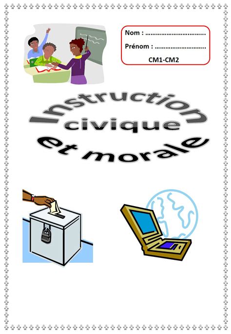 Page De Présentation Pour Le Cahier Dinstruction Civique Et Morale
