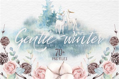 Gentle Winter Watercolor Collection Illustrations ~ Creative Market