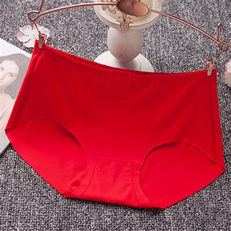 hot sale women slut solid color sthongs briefs lingerie sexy seamless mid waist ice silk panties