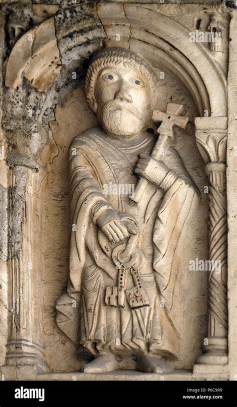 Saint Peter The Apostle Bass Relief By Followers Of Wiligelmo Princes