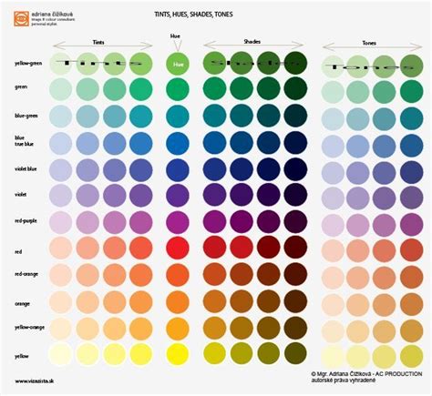 Chroma Explained Hues And Their Tints Tones Shades Tints Hues
