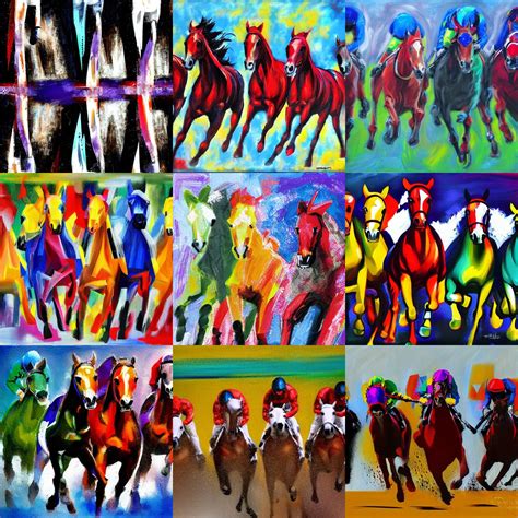 Horses Racing Abstract Art Stable Diffusion Openart