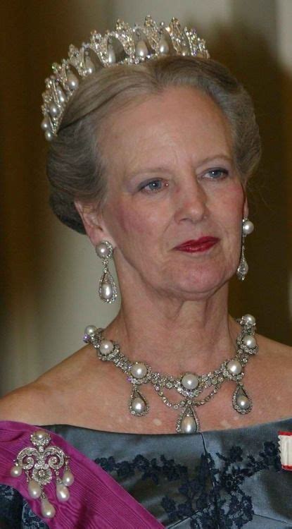 Queen Margrethe Of Denmark Wearing Part Of Her Collection Of