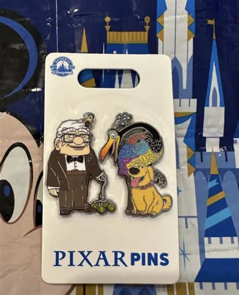 2023 Disney Parks Pixar Pin Up Carl And Kevin Dug 2 Pin Set Oe 2150